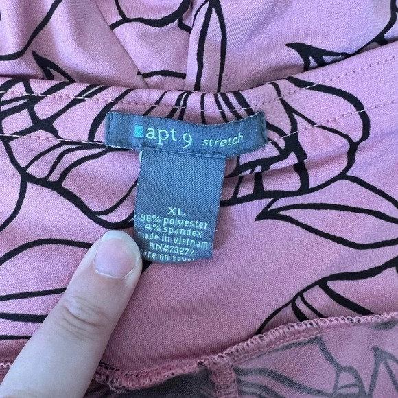 Apt. 9 Stretch Pink & Black Floral Skirt | XL - Picture 3 of 4